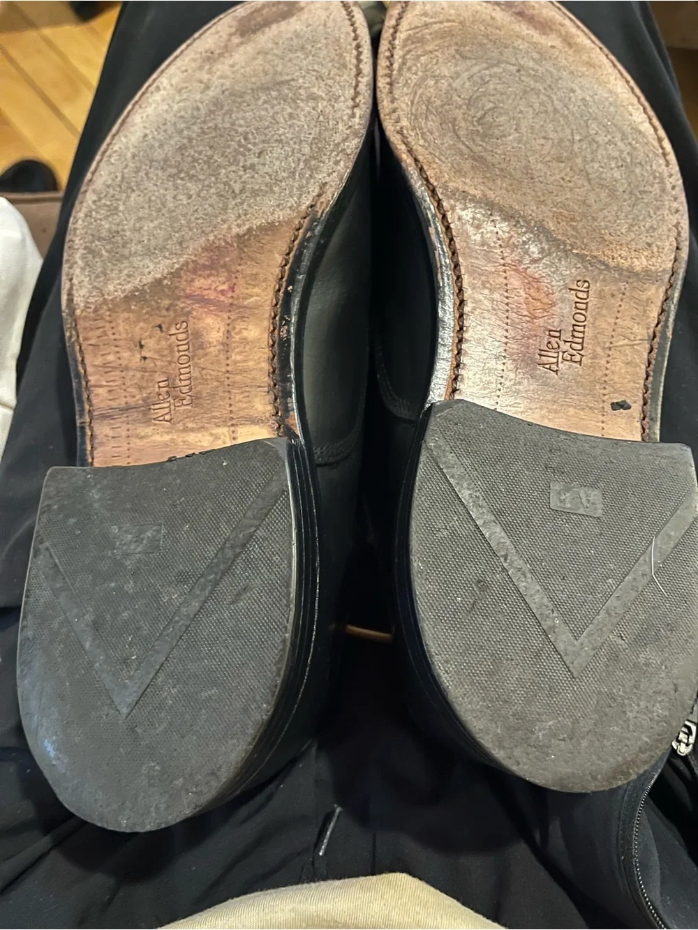 Allen Edmonds Black Cap-Toe Oxfords